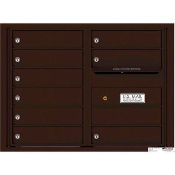 Florence Mfg Co Florence Versatile 4C Mailbox 4C06D-09, 23-1/4"H, 9 Mailboxes, Front Loading, Aluminum, Brown, USPS 4C06D-09DB